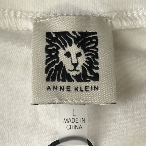 Anne Klein Women’s Scalloped Neck Tank Bright White Size Large NWT - Picture 2 of 15